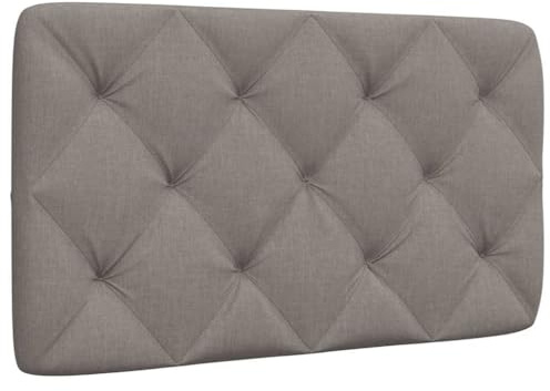 Qnhdfrt Kopfteil für Bett 90 cm Taupe Stoff Rautensteppung weich atmungsaktiv mit Klett LED Befestigung Wandkissen Bett für Jugendzimmer Schlafzimmer Gästezimmer