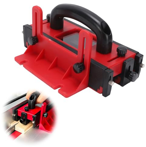 Asixxsix Bloc poussoir pour scie circulaire sur table, bloc poussoir à poignée ergonomique avec patin antidérapant, bloc poussoir réglable pour scies circulaires sur table