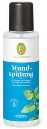 PRIMAVERA Mundspülung 250 ml - Mundpflege mit Spearmint, Ravintsara und Zitrone - reinigend in der täglichen Mundpflege - Ohne Alkohol & Fluorid - Aromatherapie - vegan