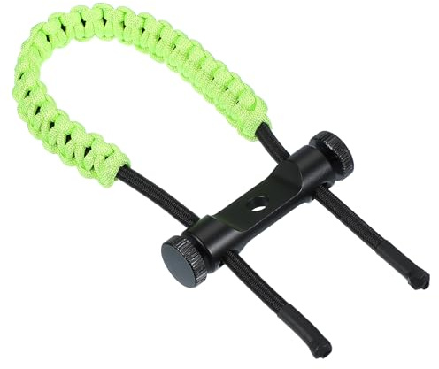 QUARKZMAN Fascia Polso per Arco da Tiro 40 Cm 550 Paracord Stabilizzatore Arco Compound & Porta Mano Stabilizzatore Arco per Caccia con Arco Tiro Verde Brillante 1 Pezzo