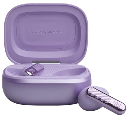 JBL Live Beam 4, Écouteurs sans Fil avec Réduction de Bruit, Violet | Bluetooth 6.0, 48 heures d’autonomie, Résistance à l’eau IP55, Smart Charging Case