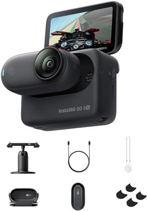 Insta360 GO 3S Motorcycle in-Helmet POV Bundle Special Edition - 4K Tiny Portable Vlogging Camera, Hands-Free POV Cam, Stabilization, 140 Min Battery Life, 10m Waterproof, Action cam for Moto, Sport