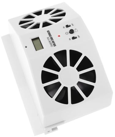 Artibetter Solar Powered Car Window Exhaust Fan with Efficient Ventilation for Vehicles, White Abs Material Auto Fan Cooler Suitable for Car Air Circulation and Cooling