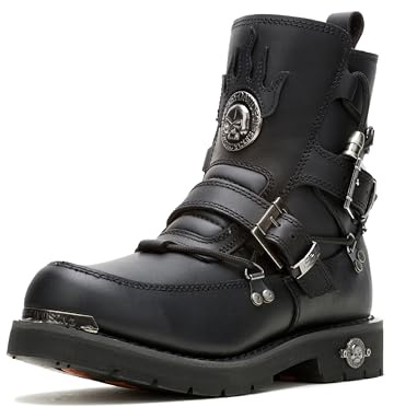 Harley-Davidson Men's Distortion Skull Metal Motorycle Black Boots D94167