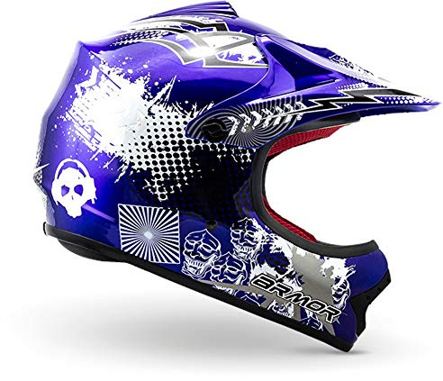 ARMOR HELMETS® AKC-49 „Black“ · Kinder Cross-Helm · Motorrad-Helm MX Cross-Helm MTB BMX Cross-Bike Downhill Off-Road Enduro-Helm Moto-Cross · DOT Schnellverschluss Tasche XS–XL (51-60cm)