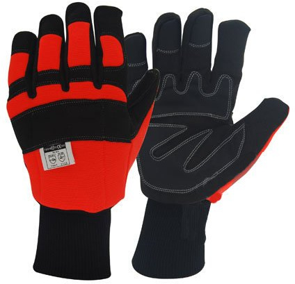 OZAKI - Gants Tronçonneuse - Gants Hiver Spécial Travaux de Tronçonnage - Protection Dos de la Main Gauche - Taille 9/M