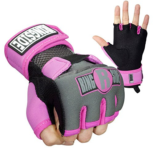Ringside Gel Boxing MMA Hand Wraps, Medium, Pink/Black