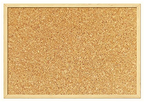 SHINE Cork Pin Notice Board 600MM x 900MM Office Memo School with 6 Push Pins Board Classic Wood Natural Frame Board …