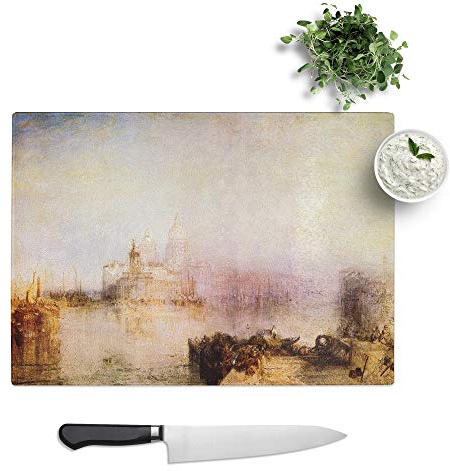 Kitchen Chopping Board Glass - J.M.W. Turner (Joseph Mallord William Turner) St Pauls Cathedral - Textured Worktop Saver Cutting Board - Heat Resistant, Shatterproof and Hygenic - 39 x 28.5 cm