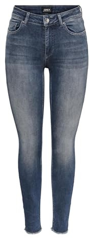 ONLY Dam skinny jeans ONLBlush Life Ankle Skinny Fit jeans, Speciell blå grå denim, 30 SE/XL