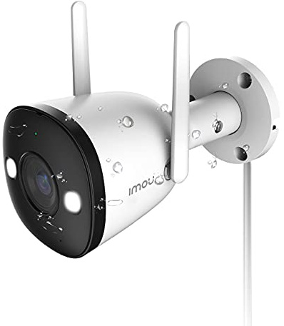 Imou Caméra de Surveillance WiFi Extérieure, 1080P Caméra IP WiFi Extérieure Étanche IP67 avec Vision Nocturne Couleur de 30m, Détection de Mouvement AI, Compatible avec Alexa Google Home (Bullet 2)