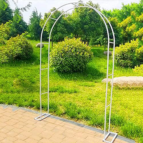 CHFQ Arche de Jardin, Support de Fleur de tonnelle Robuste en arcs de Rose Noir/Blanc, diamètre de Tuyau épais : 19 mm, Facile à Installer, avec Base, utilisé pour diverses Plantes grimpantes, pel