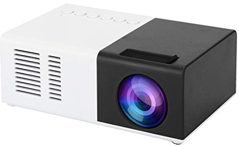 Projektor, Tragbarer 1080P-Videoprojektor mit Stativ, Outdoor-Filmprojektor, LED-Heimkinoprojektor, 60 Unterstützt, Kompatibel mit HDMI, VGA, TF, AV, USB(Schwarz)