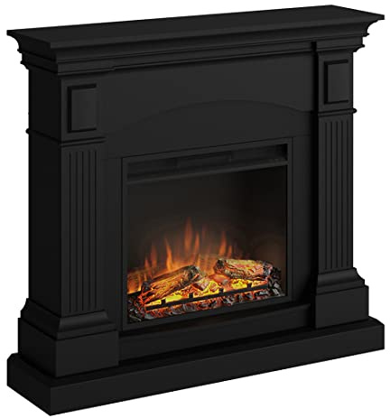 TAGU Magna Elektrischer Kamin mit PowerFlame, Heizung und Thermostat, 7-Tage-Timer, LED-Flammeneffekt, Fernbedienung (Tiefschwarz)