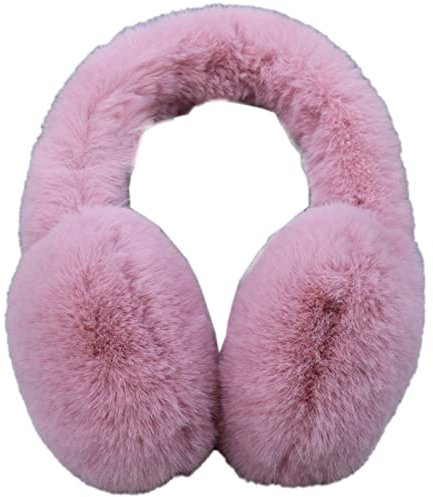 Lifup Damen Winter Ohrenwärmer Kunstfell Plüsch Ohrenschützer Einstellbar Ohrenschutz Rosa 5