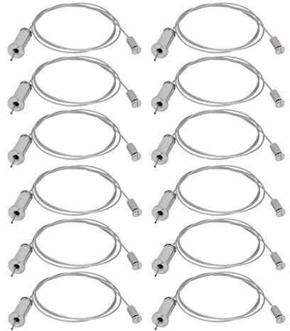 Ruilogod 12pcs 1M Lighting Suspension Cable Hanging Chain Cylinder Attachment Head (id: c26 e22 201 62a 564