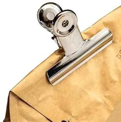10 Stück kleine Verschlussclips Metall | 90mm Tüten Clips | Brief Klammern aus Edelstahl mit starker Federkraft | Lebensmittelbeutel Verschlussklammern | Metallklemmen für EIN luftdichtes Abschließen