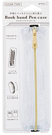 ミドリ(MIDORI） Midori 41825006 Stifteetui, Book Band Stifteetui, transparent A, für B6 - A5, Transparent, Einfach: