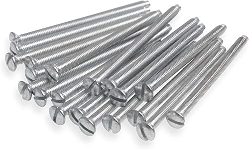Harlington Group Pack of 10 M3.5 x 50mm Screws Long Electrical Machine Screw for Light Switch and Plug Sockets Bright Zinc Plated DIY 2 inch Plated Slotted Head