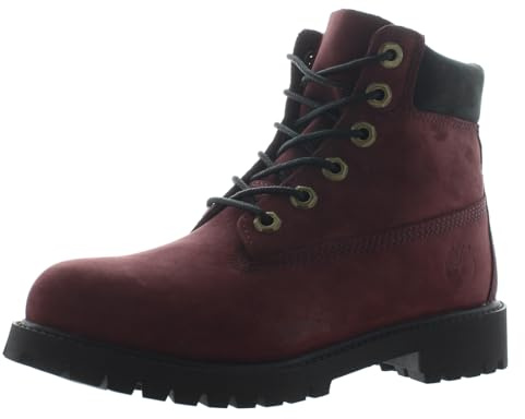Timberland Stivali stringati premium impermeabili (Junior), 6 pollici, rosso vinaccia