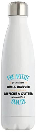 Bouteille Isotherme Une Artiste Formidable | Gourde cadeau amie collègue de travail, départ retraite