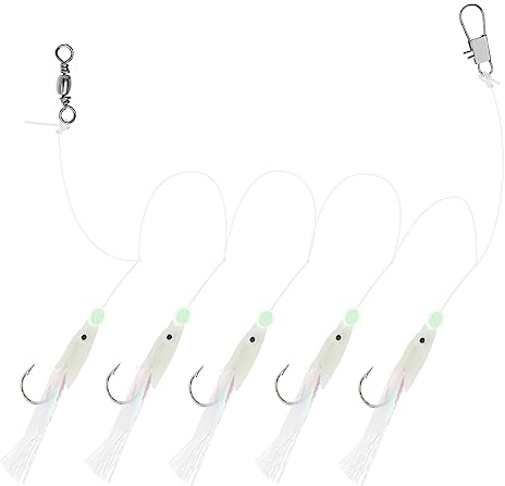 OTOTEC 15 aparejos luminosos de pesca en el mar, multicolor, de seda, cabeza de pez brillante, accesorios para pesca en el mar