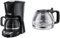 Russell Hobbs Kaffeemaschine [Digitaler Timer, Brausekopf für optimale Extraktion&Aroma] Textures+ (Warmhalteplatte, Tropf-Stopp) 22620-56 + Ersatzglaskanne [Kaffeemaschine Textures+ 22620-56] 261090