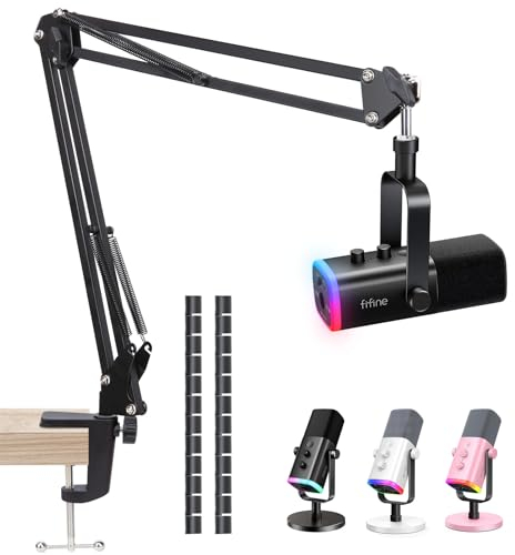 SUNMON Bras de perche – Bras de micro en métal avec adaptateur 3/8 à 5/8, support de microphone K688 avec manchon de câble