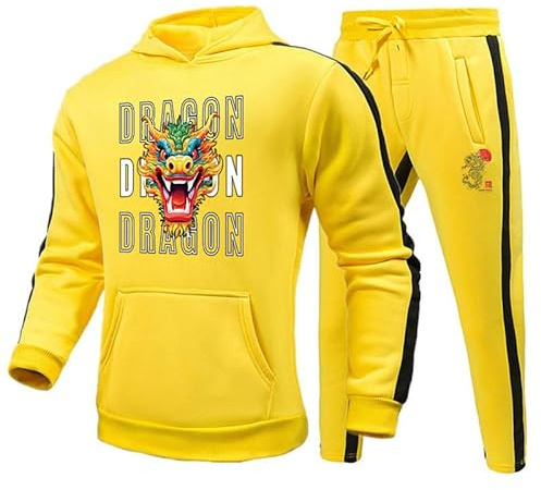 Survêtement Dragon Chinois pour Femmes Hommes Kung Fu Art Martial Dragon Sweat à Capuche Imprimé en 3D et Pantalon De Survêtement Deux Pièces