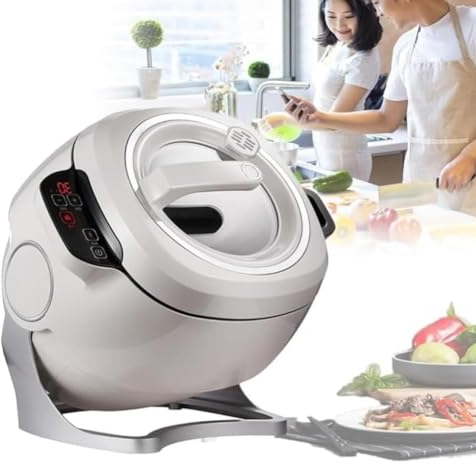 Machine de cuisson automatique intelligente de 6 L, Wok de type tambour domestique, robot culinaire commercial, avec écran tactile intelligent, rotation à 360° et chauffage complet 3D, pour sauter