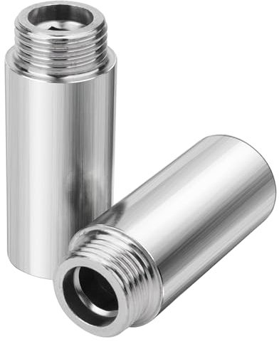 JCUGSBS Duschkopf-Verlängerungsrohr, 2 Stück Edelstahl-Badezimmer-Dusch-Verlängerungsarme gerade Duschverlängerungsrohr Handbrause Extrarohr für festen Duschkopf (6 x 2,5 cm)