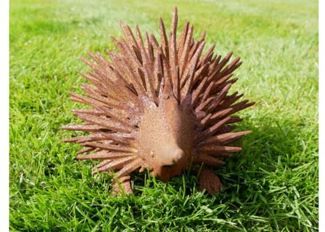 MAISONICA 29cm Rusty the Hedgehog Garden Home Ornament Decoration Figurine Gift - Metal