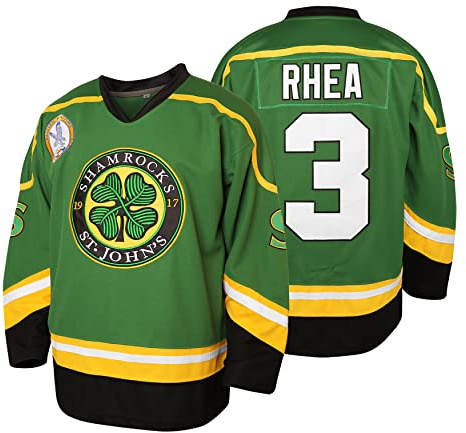 3 Ross The BOSS Rhea St John's Shamrocks Jerseys with EMHL Patch Hockey Jersey for Men(Green,XXX-Large)