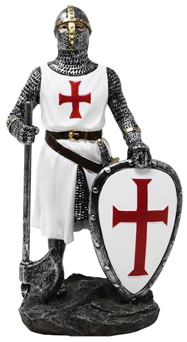 MystiCalls Kreuzritter weiß/rotes Kreuz mit Kampfaxt - Ritter, Deko, Figur, Mittelalter