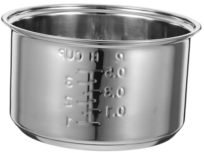 ABOOFAN - Tanque interior de acero inoxidable universal para olla de arroz (repuesto para cocción de vapor y gachas para recipiente de repuesto para cocina eléctrica, 17.00 x 17.00 x 9.50 cm)