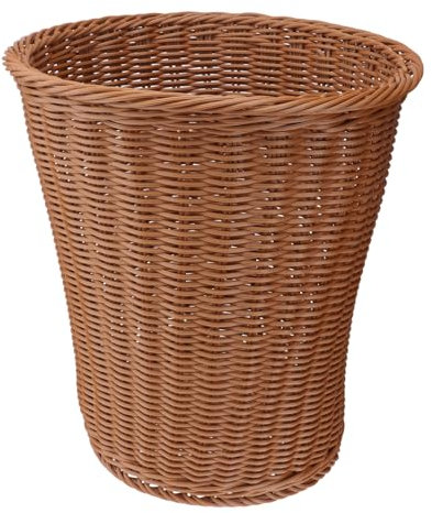 Alipis Rattan Woven Trash Basket Rattan Laundry Basket Storage Multifunctional Random Color