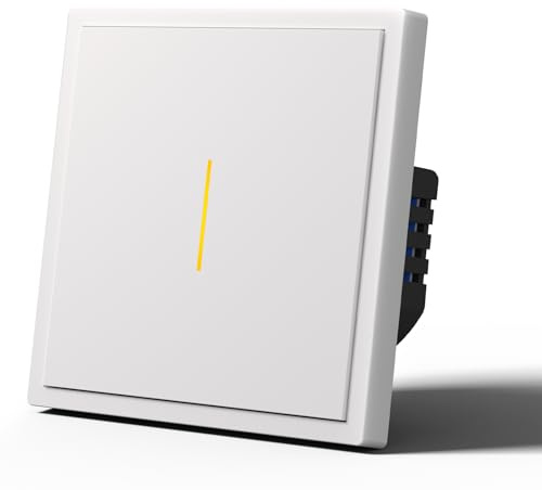 MVAVA Alexa Lichtschalter, Zigbee Smart Kompatibel mit Alexa/Google Home, Lichtschalter Unterputz Funktioniert mit Tuya/Smart Life App, Neutralleiter Benötigt 1 Fach 1 Weg Weiß