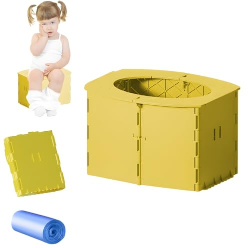 Vasino pieghevole per bambini,Vasino da viaggio pieghevole, Toilette per Bambini Portatile,Vasino Portatile da Viaggio,Sedile vasino portatile (giallo)