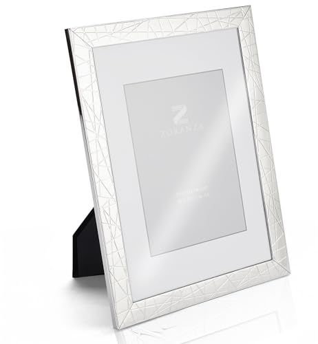 ZORANZA Premium versilberter Bilderrahmen bis DIN A4 (21x29,7 cm) | anlaufgeschützte Silberbeschichtung | Echtglas-Front | edle Samtrückseite | für Tisch- & Wandmontage | zeitloses Geschenk