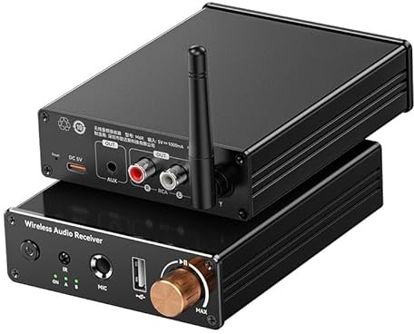 Bluetooth 6.0 Receiver, Hi-Res Wireless Audio Adapter with Low Latency supporting USB flash drives/3.5mm jack/singing, for Old Stereo/Speakers/Wired Speakers/Home Audio Music Streaming Stereo System
