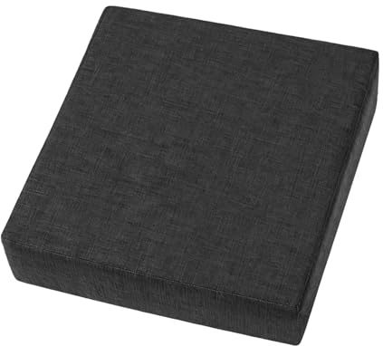 Cojín de espuma viscoelástica, 50 x 50 x 10 cm, lavable, antideslizante, cojín grande para asiento elevador, cojín grueso con funda de algodón y lino para tumbonas, sofás, sillones