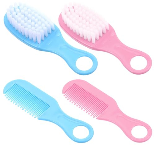 Babyhaarbürste für Neugeborene 2 Stück aus Pp für Pflege | Kompaktes, Ergonomisches Design, Geeignet für Shower und Travel, Sanfte Kopfhautpflege