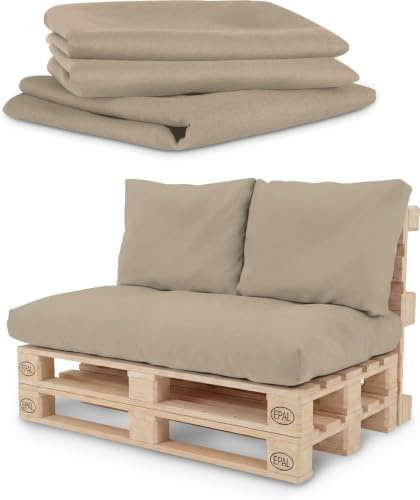 normani Bezüge für Palettenkissen - für 2-teilige und 3-teilige Palettenpolster - wasserabweisendes oder wasserdichtes Material verfügbar Wasserdicht Beige 3-Teilig 80 cm × 120 cm + 42 cm × 60 cm