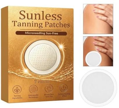 Bränningsplåster Utan Sol Med Glow-effekt 7 Stycken Mikronålsklistermärken | Självbruningsplåster För Alla Hudtyper, Ansikte Och Kropp, Skönhetsbehandling Lämplig För Både Män Och