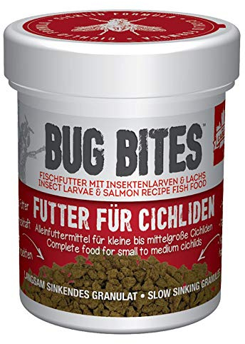 Fluval Bug Bites Fischfutter, mit Insektenlarven, für Cichliden, langsam sinkendes Granulat 1,4-2mm, 45g