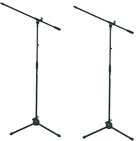 PROEL RSM180 - Coppia di aste microfoniche a giraffa, con base tripoide e con snodo in nylon (Reggimicrofoni non inclusi e d'acquistare a parte.), Nero Opaco