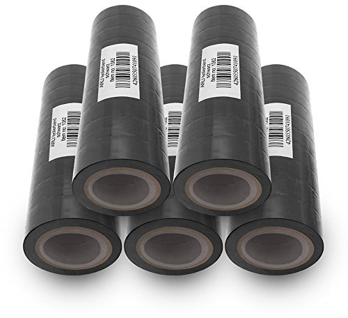 ARLI Isolierband 50x schwarz 10m je Rolle Klebeband Isolier band Isoband Universal selbstklebendes Klebe Band zum isolieren reparieren elektrischer Leitungen installation kfz 50 Stück