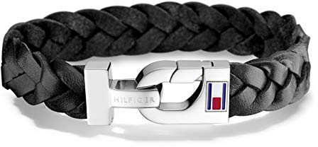 Tommy Hilfiger Jewelry Herren-Armband Men's Casual Edelstahl Leder 20.5 cm-2700872