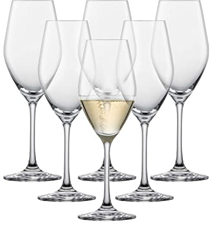 SCHOTT ZWIESEL Champagnerglas Viña (6er-Set), zeitlose Champagnerflöten mit Moussierpunkt, spülmaschinenfeste Tritan-Kristallgläser, Made in Germany (Art.-Nr. 111718)