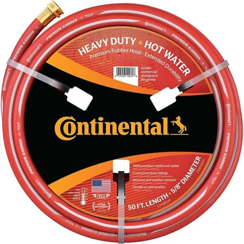 Continental Contitech - Tubo da giardino resistente per acqua calda, diametro interno 1,5 cm x lunghezza 15,2 m, colore: rosso